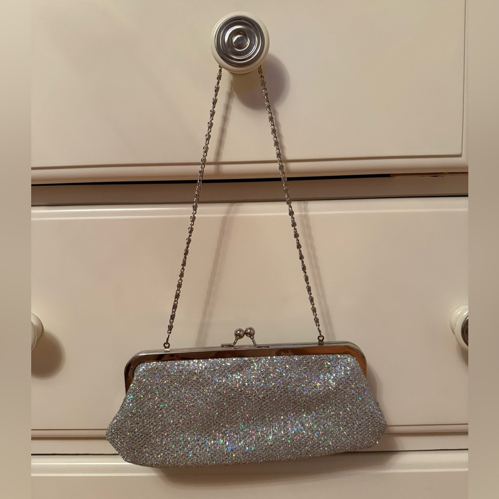 Benjamin Walk Silver Iridescent Clutch Purse